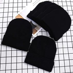 img 1 attached to 🧢 Cooraby Winter Beanies: Knitted Weather Accessories for Boys in Hats & Caps