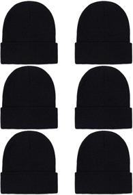 img 4 attached to 🧢 Cooraby Winter Beanies: Knitted Weather Accessories for Boys in Hats & Caps