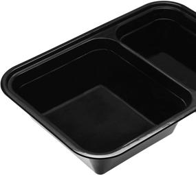 img 2 attached to 20-Pack Amazon Basics Meal Prep Containers - 32 oz, BPA-Free, Microwave/Dishwasher/Freezer Safe, Dual Compartment, Black