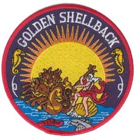 img 1 attached to U S Golden Shellback Embroidered Patch