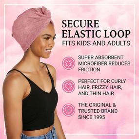 img 3 attached to Turbie Twist Microfiber Hair Towel Wrap 4 Pack - Quick Dry Turban for Women and Men, Ideal for Drying Curly, Long & Thick Hair (Pink, Purple, Blue, Aqua)