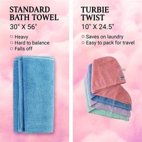 img 1 attached to Turbie Twist Microfiber Hair Towel Wrap 4 Pack - Quick Dry Turban for Women and Men, Ideal for Drying Curly, Long & Thick Hair (Pink, Purple, Blue, Aqua)