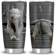 🐘 64hydro 20oz elephant lover elephant gift tumbler cup: insulated travel coffee mug with lid - double wall vacuum thermos for sporty adventures logo