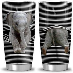 img 2 attached to 🐘 64HYDRO 20oz Elephant Lover Elephant Gift Tumbler Cup: Insulated Travel Coffee Mug with Lid - Double Wall Vacuum Thermos for Sporty Adventures