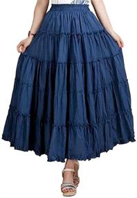 img 2 attached to 🌸 Chic and Comfy: Saukiee's Bohemian Elastic Broomstick Peasant Women's Clothing and Skirts