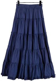 img 4 attached to 🌸 Chic and Comfy: Saukiee's Bohemian Elastic Broomstick Peasant Women's Clothing and Skirts