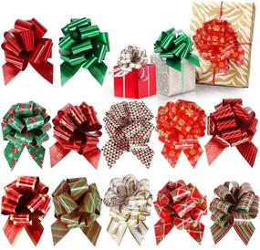 img 4 attached to 🎁 Christmas Pull Bows Set - 24 Pcs Gift Wrap Accessories for Boxes, Bags, Baskets, Wine Bottles - Ideal for Party Decorations & Present Wrapping