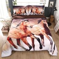 🐎 wowelife full horse comforter set with 3d horse bedding - 5 piece set including comforter, flat sheet, fitted sheet, and 2 pillow cases (full, horse) logo