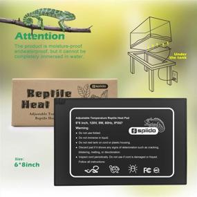 img 3 attached to 🦎 Spiido MET Certified Adjustable Reptile Heat Pad - Under Tank Heater for 10-20gal/30-40gal Tanks, Terrarium Heat Mat for Turtles, Snakes, Lizards, Frogs, Spiders, and Plant Boxes