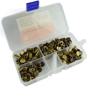 img 1 attached to 🔩 RuiLing 90-Piece assortment of Bronze Chicago Screws Set, Ideal Screw Posts Metal Accessories for Leather DIY Decoration, Bookbinding, Slotted Flat Head Stud Screw in 5x6/10/12mm sizes