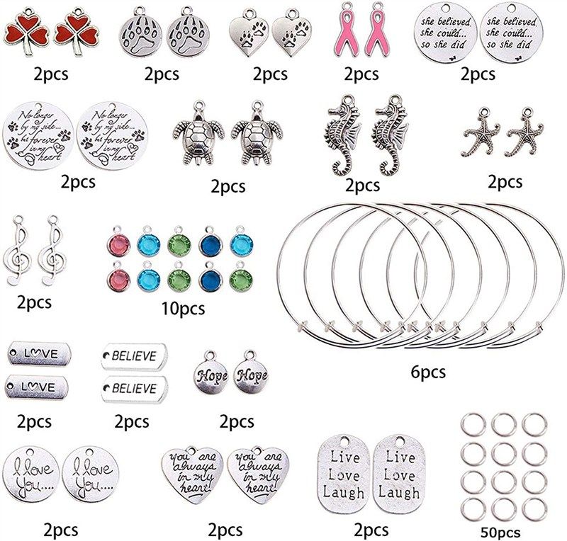 SUNNYCLUE DIY 6Pcs Expandable Bangle Bracelet Making Kit