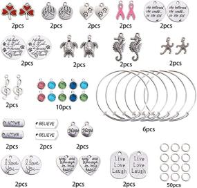 img 3 attached to 🌞 SUNNYCLUE DIY Expandable Wire Charm Bracelet Kit - 98PCS Jewelry Making Starter Set with Adjustable Bangle, Pendant Beads, and Craft Findings - Ideal for Women and Girls - Includes Instructions