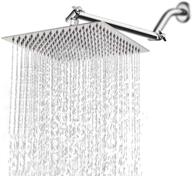 🚿 harjue high pressure square rain showerhead with arm - stainless steel, waterfall design, full body coverage - easy to clean & install (12'' square shower head, chrome finish) logo