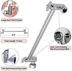 img 1 attached to 🚿 HarJue High Pressure Square Rain ShowerHead with Arm - Stainless Steel, Waterfall Design, Full Body Coverage - Easy to Clean & Install (12'' Square Shower Head, Chrome Finish)