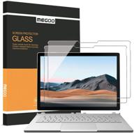 📱 2 pack megoo screen protector for surface book 3/2/1 (13.5 inch) - premium tempered glass, easy installation, scratch resistant - compatible with surface pen logo