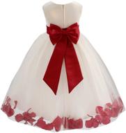 платье-туника для маленькой цветочной девочки с розовыми цветами из слоновой кости 302t: элегантный наряд для маленьких цветочных девочек логотип