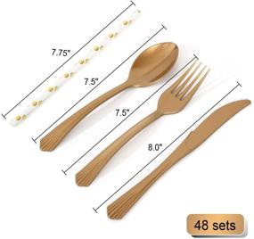 img 2 attached to 🍽️ Gexolenu White and Gold Paper Plates - 50 Sets, Gold Foil Dot Disposable Party Supplies, includes Paper Plates, Napkins, Cups, Straws, Plastic Forks, Knives, and Spoons for Birthday, Wedding