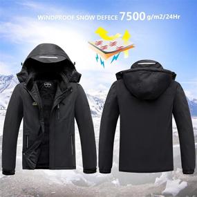 img 3 attached to 🏔️ Ultimate Protection: Men's Mountain Waterproof Ski Snow Jacket - Windproof Raincoat, Winter Warmth with Hooded Coat