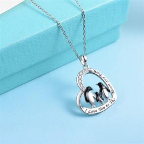 img 1 attached to 🐧 Adorable Penguin Necklace for Women and Girls - 925 Sterling Silver Penguins in Heart Pendant for Mom, Grandmom, Daughter, and Family - Fashionable Jewelry Gift for any Occasion