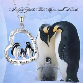 img 3 attached to 🐧 Adorable Penguin Necklace for Women and Girls - 925 Sterling Silver Penguins in Heart Pendant for Mom, Grandmom, Daughter, and Family - Fashionable Jewelry Gift for any Occasion