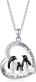 img 4 attached to 🐧 Adorable Penguin Necklace for Women and Girls - 925 Sterling Silver Penguins in Heart Pendant for Mom, Grandmom, Daughter, and Family - Fashionable Jewelry Gift for any Occasion