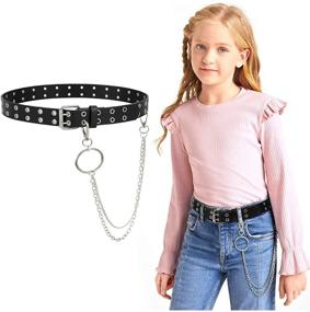 img 4 attached to 👦 JASGOOD Leather Boys' Accessories and Belts with Double Grommet Design