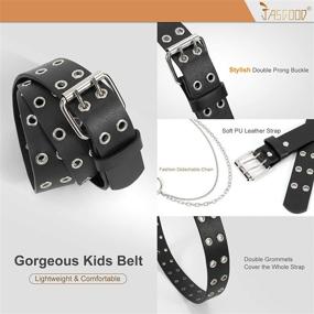 img 2 attached to 👦 JASGOOD Leather Boys' Accessories and Belts with Double Grommet Design