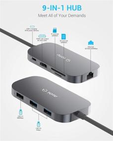 img 3 attached to 💻 9-in-1 USB C Hub with Ethernet Port, 4K HDMI Output, USB 3.0 Ports, SD/TF Card Reader, USB-C Power Delivery and More – Ideal for Mac Pro and Other Type-C Devices