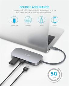 img 1 attached to 💻 9-in-1 USB C Hub with Ethernet Port, 4K HDMI Output, USB 3.0 Ports, SD/TF Card Reader, USB-C Power Delivery and More – Ideal for Mac Pro and Other Type-C Devices
