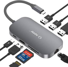img 4 attached to 💻 9-in-1 USB C Hub with Ethernet Port, 4K HDMI Output, USB 3.0 Ports, SD/TF Card Reader, USB-C Power Delivery and More – Ideal for Mac Pro and Other Type-C Devices