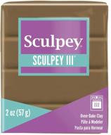 🎨 sculpey iii polymer oven-bake clay, hazelnut brown, non toxic, 2 oz. bar - ideal for modeling, sculpting, holiday, diy, mixed media, and school projects. perfect for kids & beginners! logo