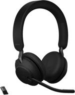 jabra evolve2 65 uc wireless headphones: black stereo bluetooth headset with 37h battery life & noise cancelling logo