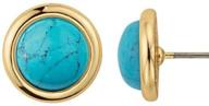 discover women's turquoise earrings 14k rose gold plated titanium steel retro circle earrings nickel free for women and girls (f1732) logo