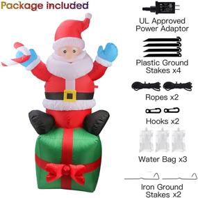 img 1 attached to 🎅 Yokgrass 6 FT Christmas Inflatable Santa Claus with LED Lights - Outdoor Yard Decoration for Xmas Holiday Party Display