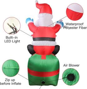 img 2 attached to 🎅 Yokgrass 6 FT Christmas Inflatable Santa Claus with LED Lights - Outdoor Yard Decoration for Xmas Holiday Party Display