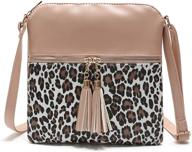 🐆 stylish duketea leopard print crossbody purse: trendy medium faux leather shoulder bag logo