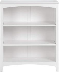 img 4 attached to 📚 Versatile & Elegant Shaker Style 3 Shelf Bookcase: Solid Wood, Adjustable Shelving, 36" High, Closed Back, White - Ideal for Living Room, Bedroom, Home & Office