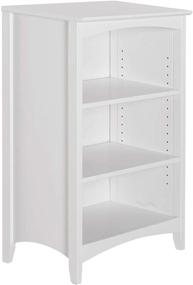 img 2 attached to 📚 Versatile & Elegant Shaker Style 3 Shelf Bookcase: Solid Wood, Adjustable Shelving, 36" High, Closed Back, White - Ideal for Living Room, Bedroom, Home & Office