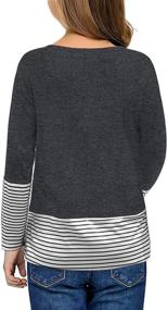 img 1 attached to 👚 QIVICIMA Crewneck Striped Casual Shirts for Girls - Tops, Tees & Blouses