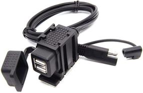 img 4 attached to Cllena SAE to USB Cable Adapter: Dual USB Port Power Socket for Motorcycle Smart Phone Tablet GPS