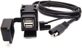 img 3 attached to Cllena SAE to USB Cable Adapter: Dual USB Port Power Socket for Motorcycle Smart Phone Tablet GPS