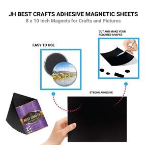 img 2 attached to 🧲 JH Best Crafts Adhesive Magnetic Sheets: 8x10 Inch Flexible Magnet Pack of 25 for Crafts and Pictures