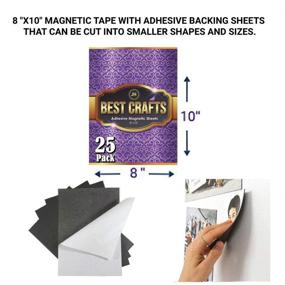 img 1 attached to 🧲 JH Best Crafts Adhesive Magnetic Sheets: 8x10 Inch Flexible Magnet Pack of 25 for Crafts and Pictures