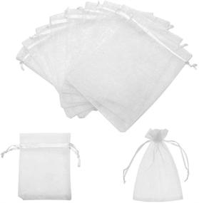 img 4 attached to 🎁 Christmas-themed Organza Drawstring Jewelry Pouches for Festive Gifting