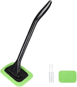 img 4 attached to XINDELL Window Windshield Cleaning Tool: Detachable Handle Car Cleanser Brush for Inside Glass Wiper & Microfiber Cloth - Complete Interior Car Cleaning Kit