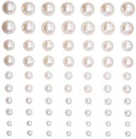 img 2 attached to 700 Pieces of Assorted Size Flat Back Pearl Sticker Sheets for Crafts – Outus Self-Adhesive Pearls Stick on Face Pearls