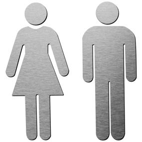 img 4 attached to 🚺 Aluminum Brushed Women's Restroom Sign