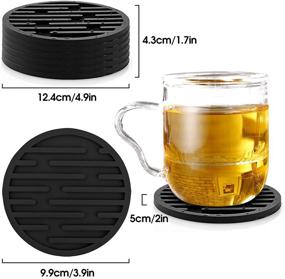 img 3 attached to 🍻 WPLHB Absorbent Coasters Set - 6 Soft Silicone Coasters with Holder | Dishwasher Safe, Non-Slip for Drinks, Coffee Table, Bar