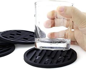 img 1 attached to 🍻 WPLHB Absorbent Coasters Set - 6 Soft Silicone Coasters with Holder | Dishwasher Safe, Non-Slip for Drinks, Coffee Table, Bar