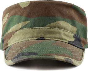 img 3 attached to The Hat Depot Tie-Dye & Washed Cotton Cadet Cap: Military Army Style Hat with Distressed Look